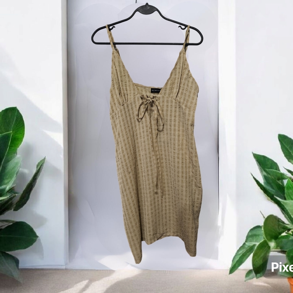 PrettyLittleThing Tan Mini Dress